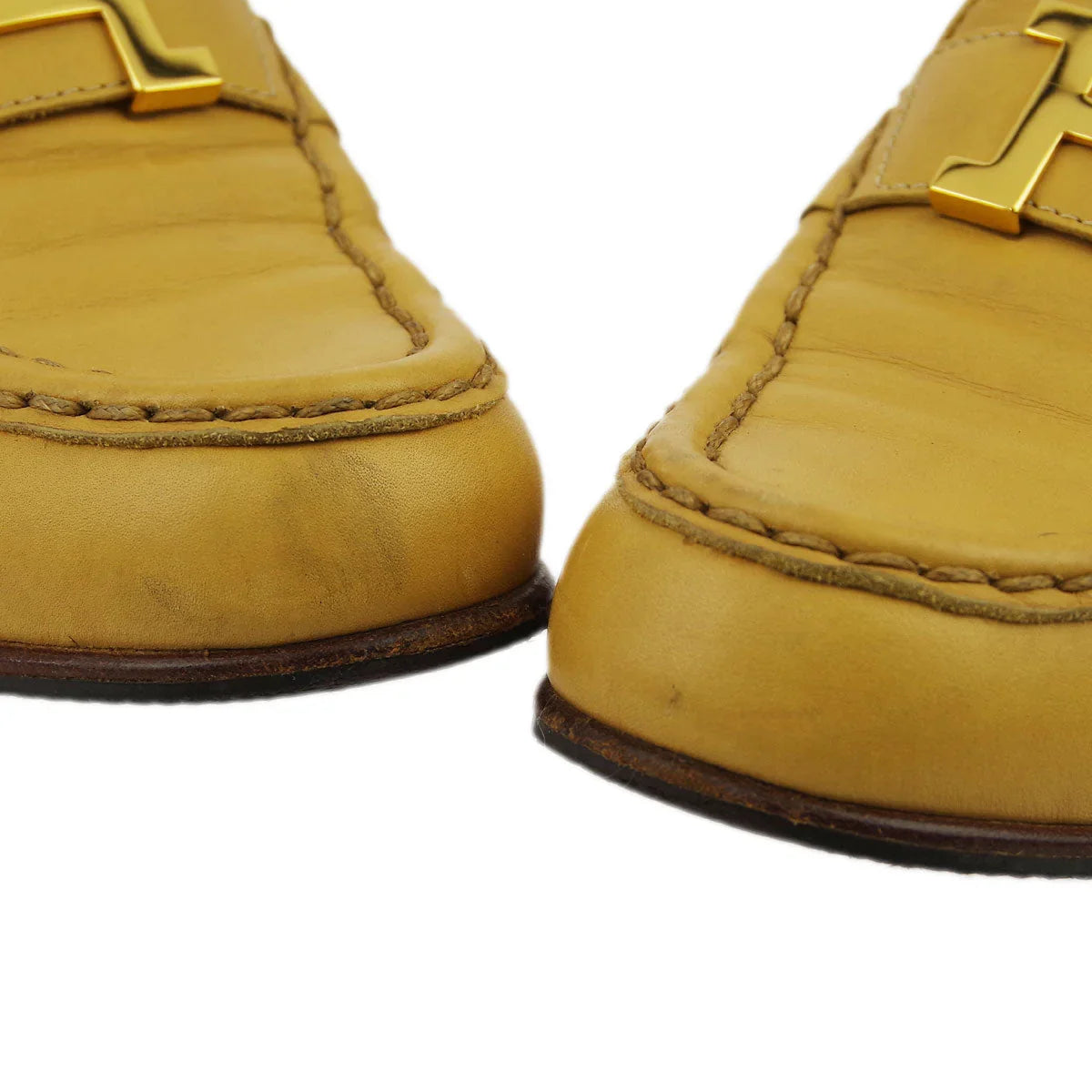 Hermes Beige Constance Loafers Shoes #36 1/2