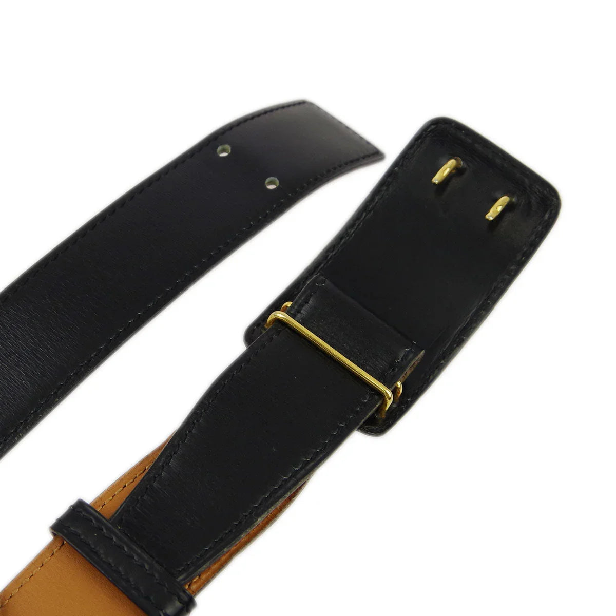 Hermes 1981 Horse Carriage Belt Black #70 Small Good