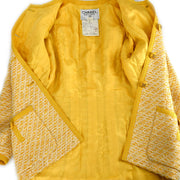 Chanel Setup Suit Collarless Jacket Skirt Yellow 25 #34