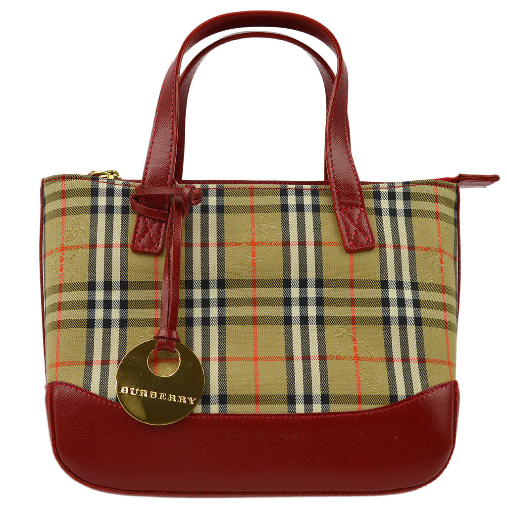 Burberry red tote bag best sale