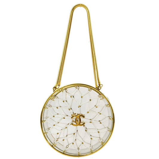 Chanel Clear Beaded Round Party Handbag