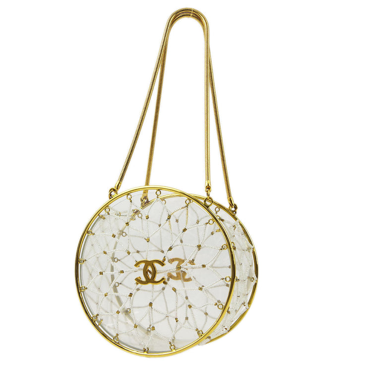 Chanel Clear Beaded Round Party Handbag