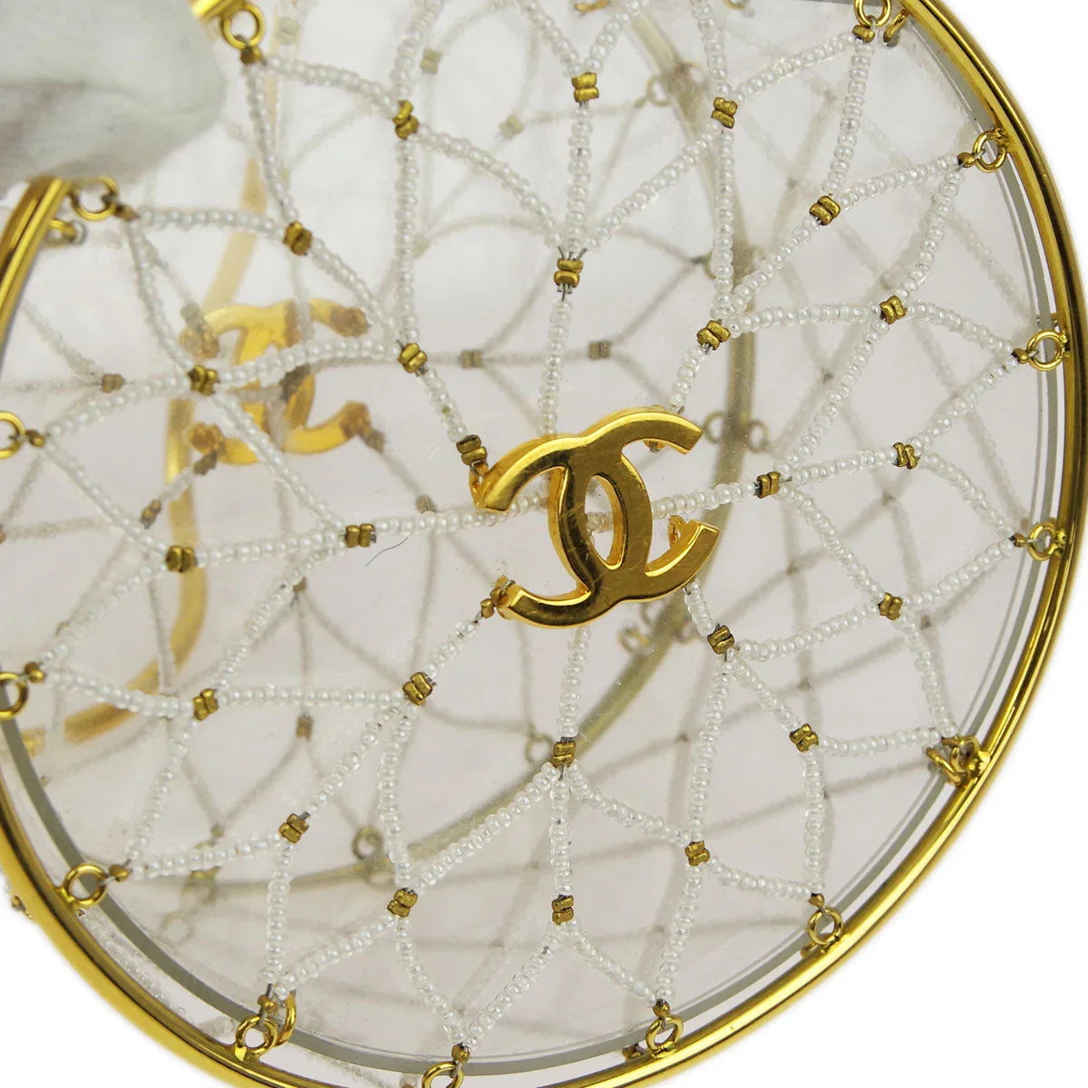 Chanel Clear Beaded Round Party Handbag