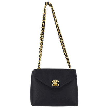 Chanel 1996-1997 Black Satin Chain Handbag