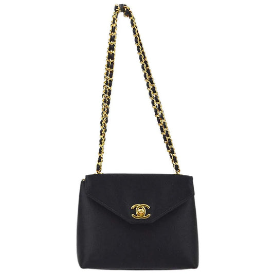 Chanel 1996-1997 Black Satin Chain Handbag