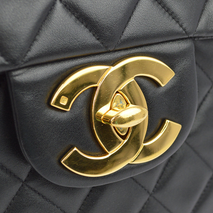 Chanel Black Lambskin Maxi Classic Flap Shoulder Bag