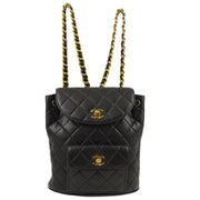 Chanel 1994-1996 Black Lambskin Large Duma Backpack