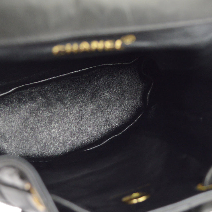 Chanel 1994-1996 Black Lambskin Large Duma Backpack