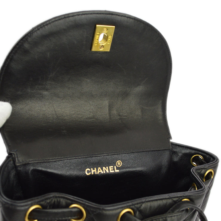 Chanel 1994-1996 Black Lambskin Large Duma Backpack