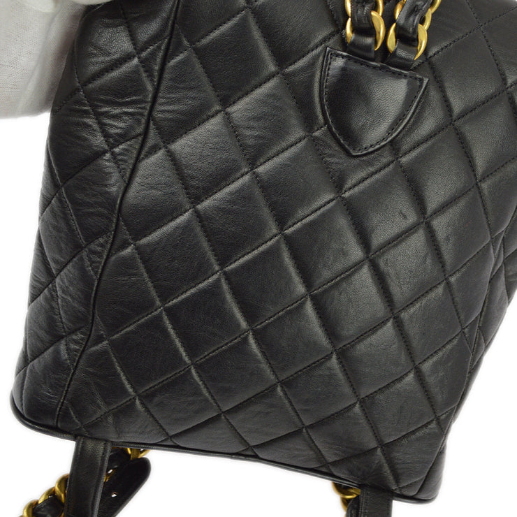 Chanel 1994-1996 Black Lambskin Large Duma Backpack