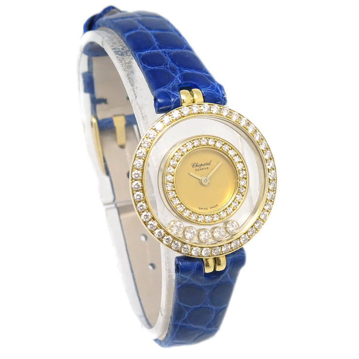 ショパール ハッピーダイヤモンド 腕時計 Ref.132767 18KWG クロコダイル