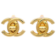 Chanel CC Turnlock Earrings Clip-On Gold Small 96P