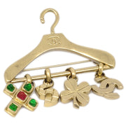 Chanel Gripoix Hanger Brooch Pin Gold 02P