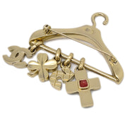 Chanel Gripoix Hanger Brooch Pin Gold 02P