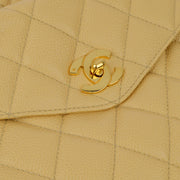 Chanel Beige Caviar Chain Shoulder Tote Bag