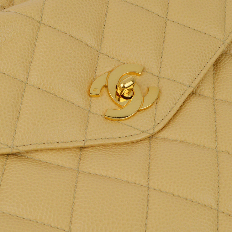 Chanel Beige Caviar Chain Shoulder Tote Bag
