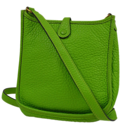 Hermes 2003 Green Taurillon Clemence Evelyne TPM Shoulder Bag