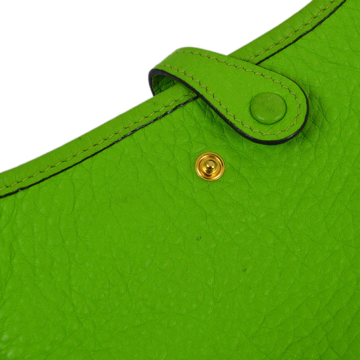 Hermes 2003 Green Taurillon Clemence Evelyne TPM Shoulder Bag
