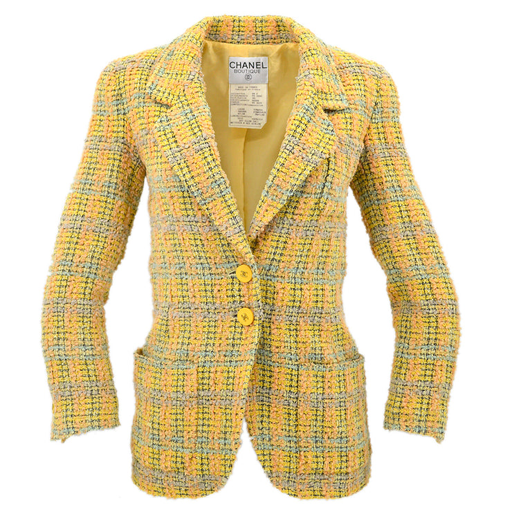 Chanel Fall 1994 single-breasted tweed boucle jacket #34