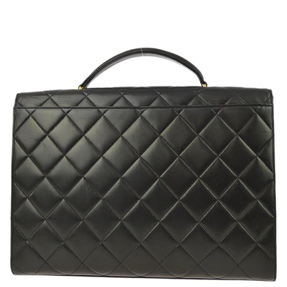 Chanel 1994-1996 Black Lambskin Briefcase Business Handbag
