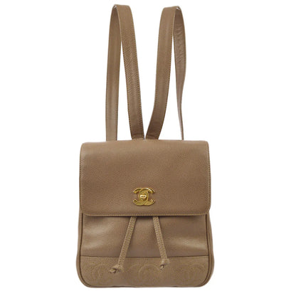 Chanel * 1996-1997 Brown Caviar Triple CC Backpack