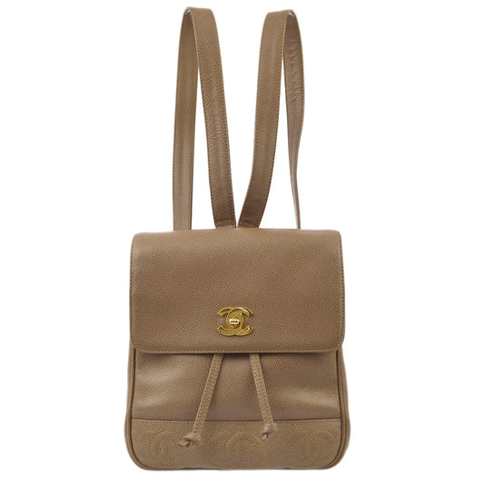 Chanel * 1996-1997 Brown Caviar Triple CC Backpack