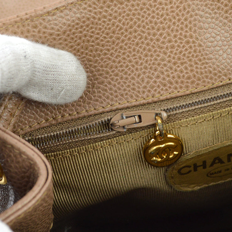 Chanel * Brown Caviar Triple CC Backpack