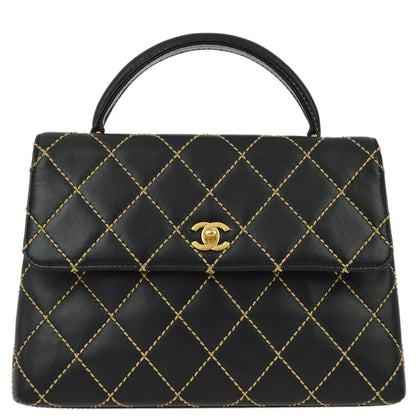 Chanel 2004-2005Black Calfskin Wild Stitch Kelly 30