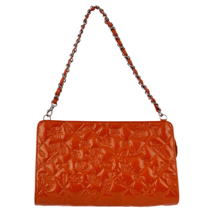 Chanel 2009-2010 Patent Leather Icon Chain Handbag
