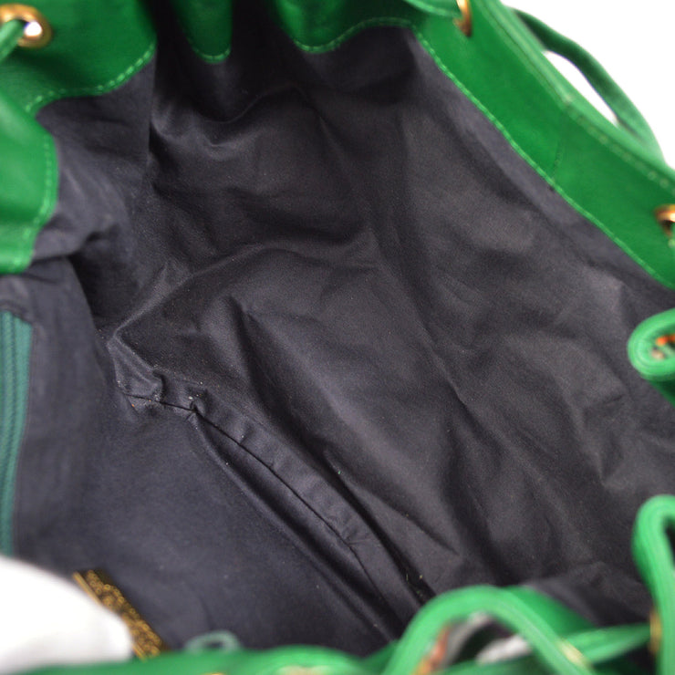 Bottega Veneta Green Vinyl Butterfly Shoulder Bag