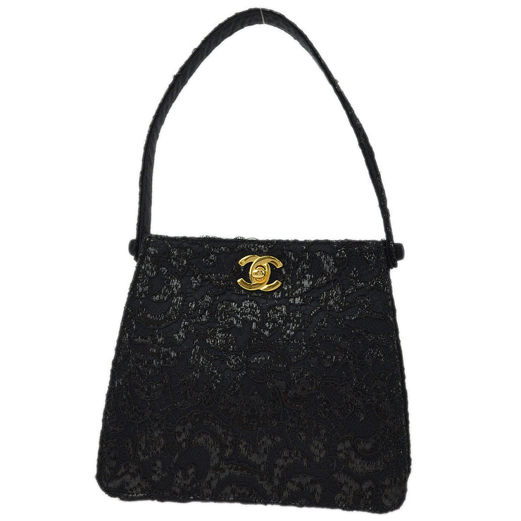 Chanel 1997-1999 Satin Lace Double Sided Turn lock Handbag