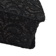 Chanel Black Satin Lace Double Sided Turn lock Handbag