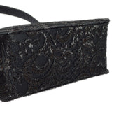 Chanel Black Satin Lace Double Sided Turn lock Handbag