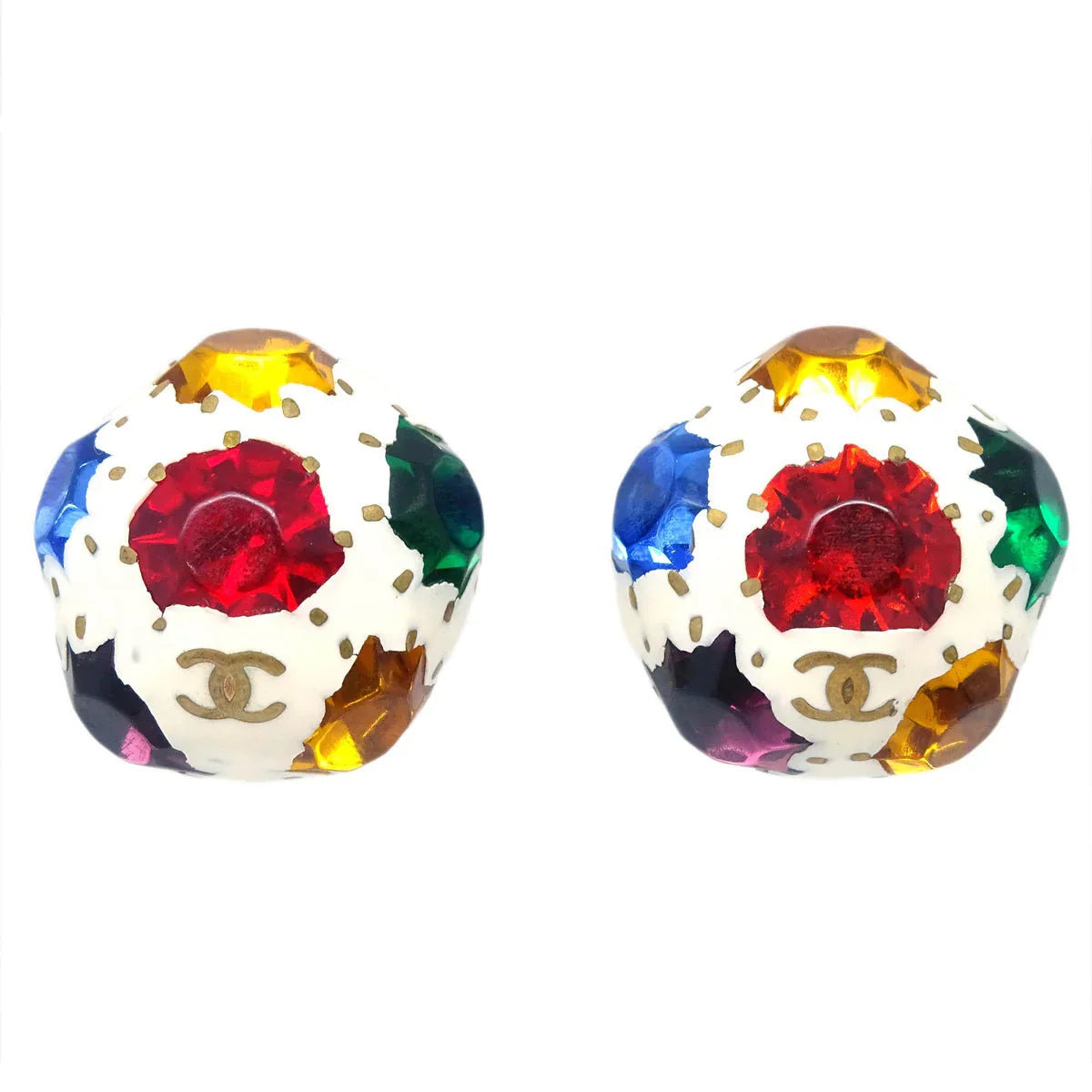 Chanel Earrings Clip-On White 98P