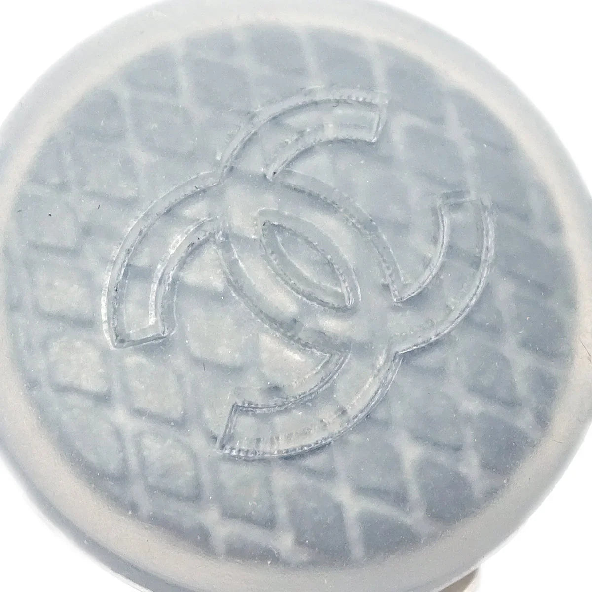 Chanel Button Earrings Clip-On Gray 99S