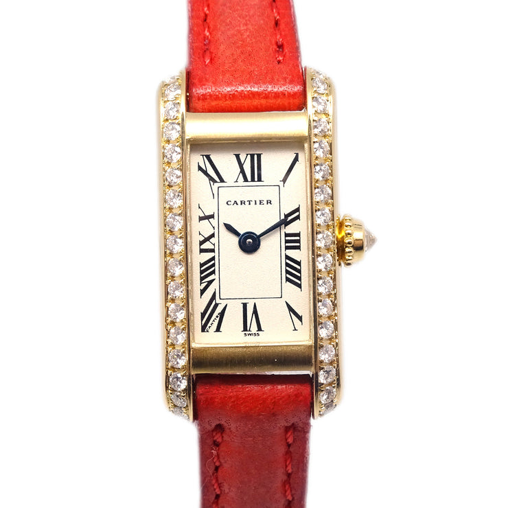 カルティエ ミニタンク 腕時計 Ref.1380 18KYG ダイヤモンド