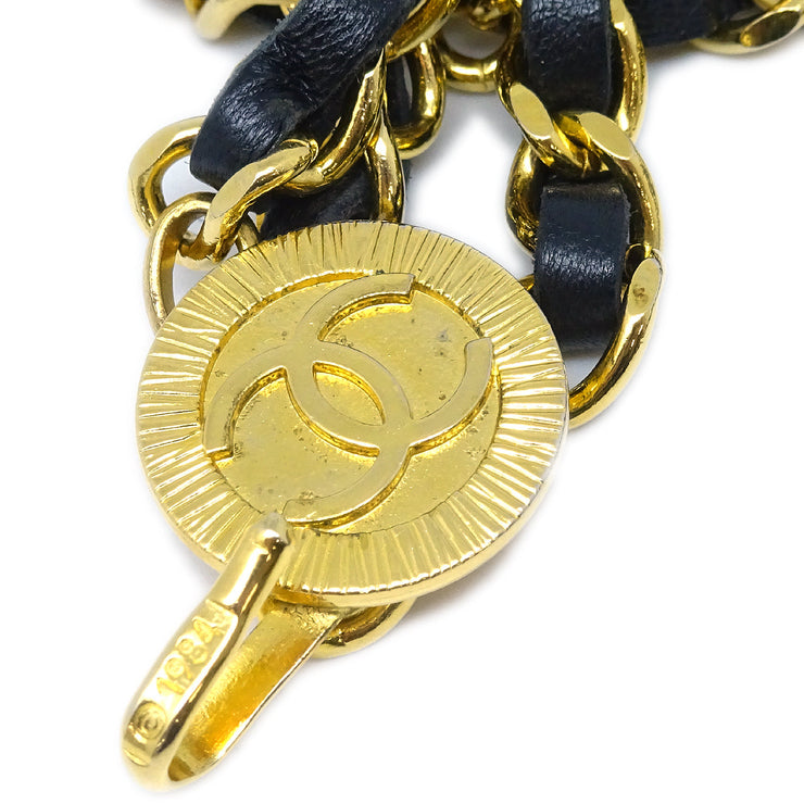 Chanel Medallion Chain Belt Black 1984 Small Good