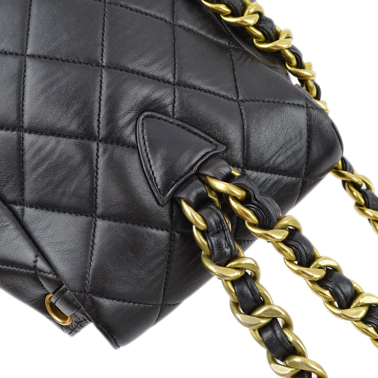 Chanel Black Lambskin Duma Backpack Small