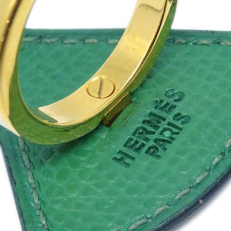 Hermes Green Courchevel Triangle Scarf Ring
