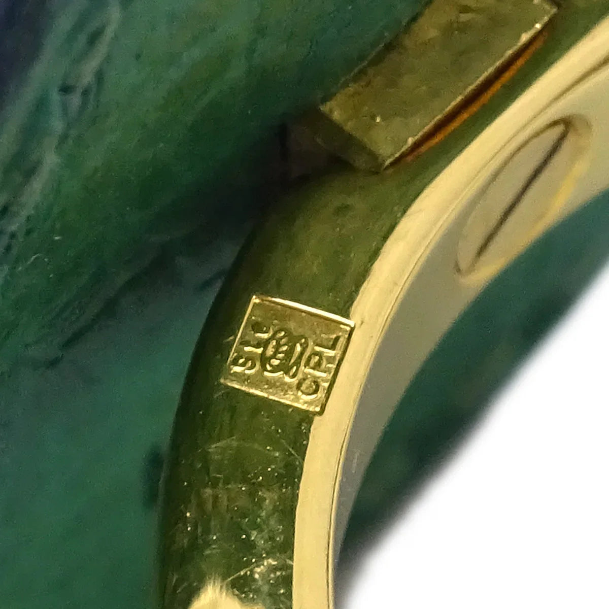 Hermes Green Courchevel Triangle Scarf Ring