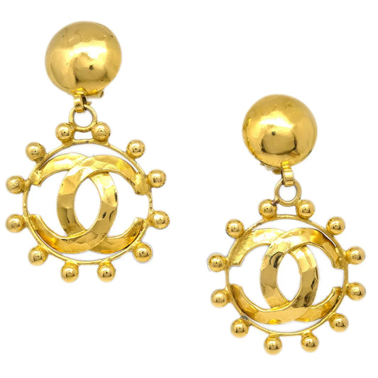 Chanel Gold Dangle Earrings Clip-On 25