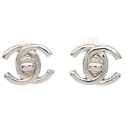 Chanel CC Turnlock Earrings Clip-On Silver Small 96P