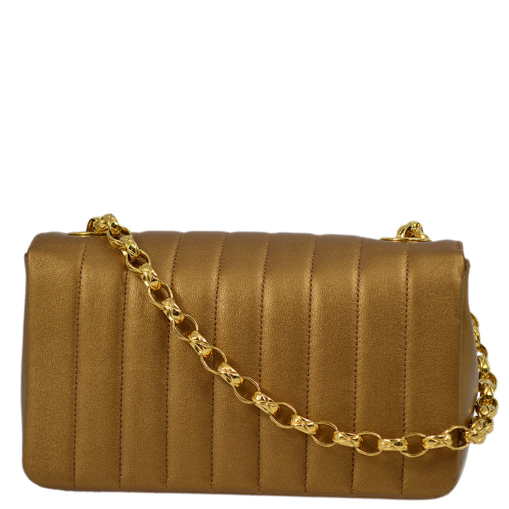 Chanel Bronze Lambskin Straight Flap Chain Shoulder Bag