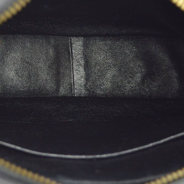 Chanel Black Caviar V Stitch Fringe Camera Bag Small