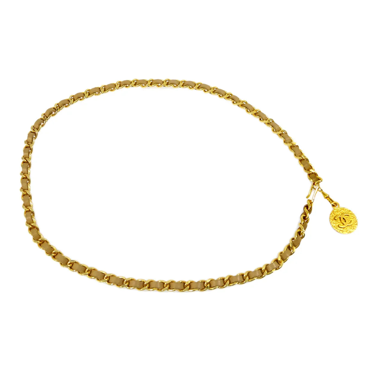 Chanel Medallion Chain Belt Beige 1982