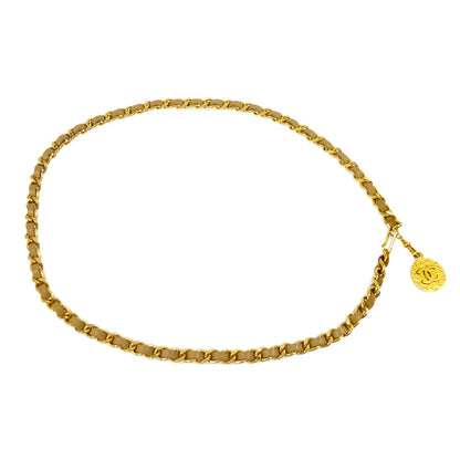 Chanel Medallion Chain Belt Beige 1982
