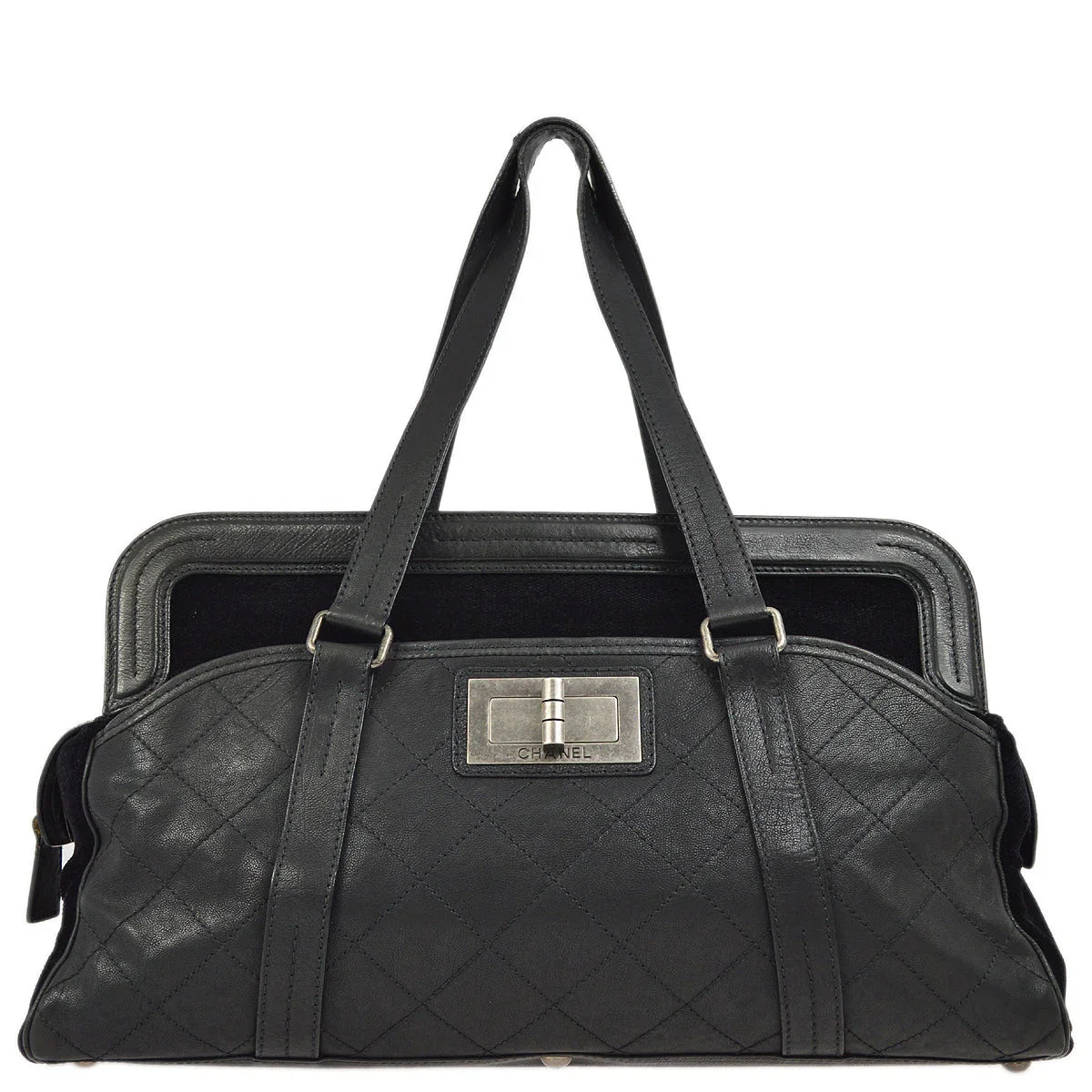 Chanel 2006-2008 Black Mademoiselle Lock Tote Bag