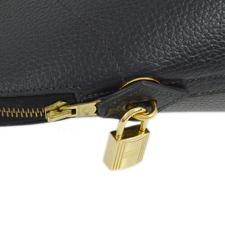 Hermes Black Gold Ardennes Bolide 35 2way Shoulder Handbag