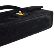 Chanel 1994-1996 Black Velvet Classic Single Flap 2 in 1 Handbag Set