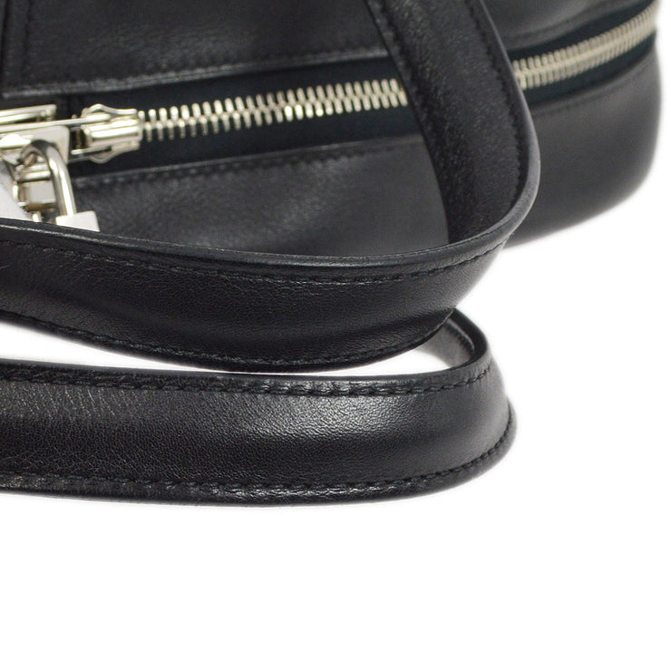 Hermes 2012 Black Toile H Swift Victoria 2 12H Business Handbag